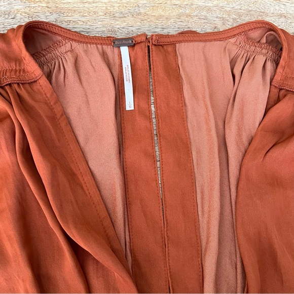 Free people rust satin bow top - Picture 3 of 6